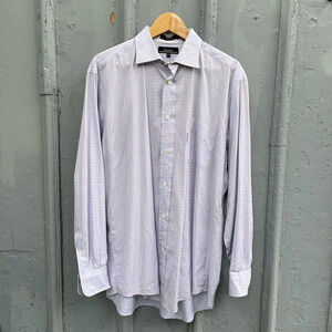 Faconnable 100% Cotton Striped Button Up  Shirt, size Neck 16”